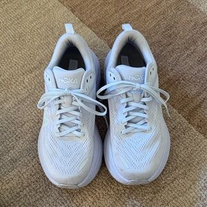 Hoka Bondi 8 White Sneakers